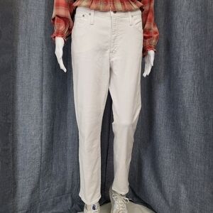 J CREW Women's Vintage Straight White Denim Jeans Ankle Length Size 30